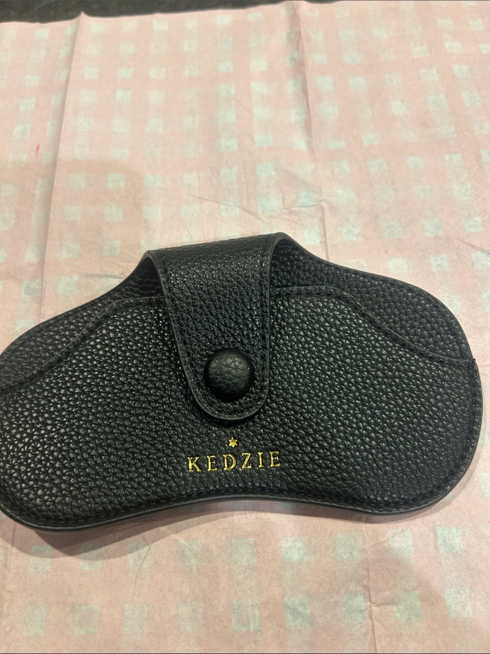 Kedzie Black Pebbled Leather Sunglasses Case